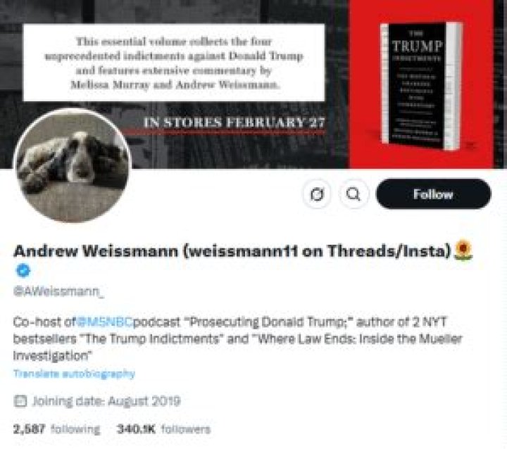 Unraveling the Digital Persona of Andrew Weissmann on Twitter