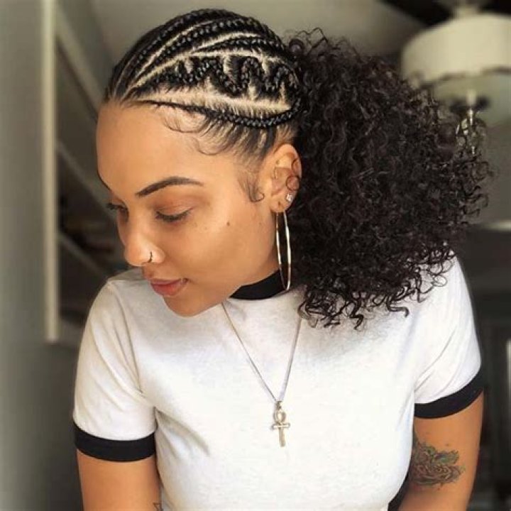 Cornrow Updo with Curls: A Trendy Hairstyle Guide