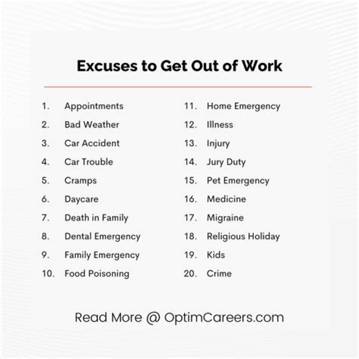 Great Work Excuses: The Ultimate Guide to Justifying Your Absence