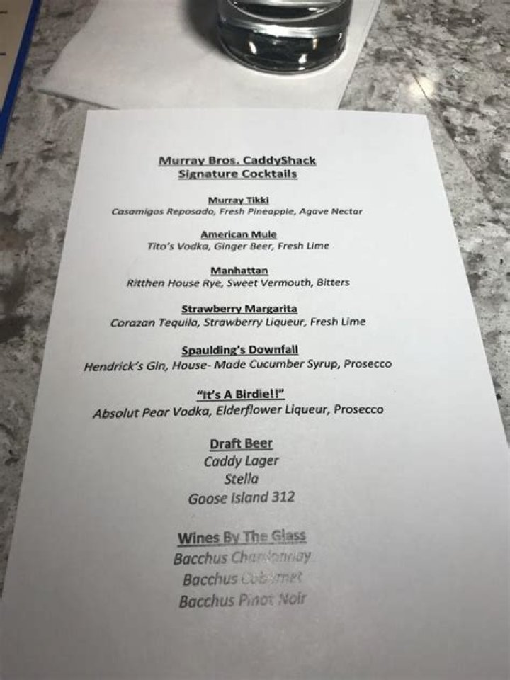 Exploring the Delightful Murray Bros Caddyshack Menu: A Culinary Journey