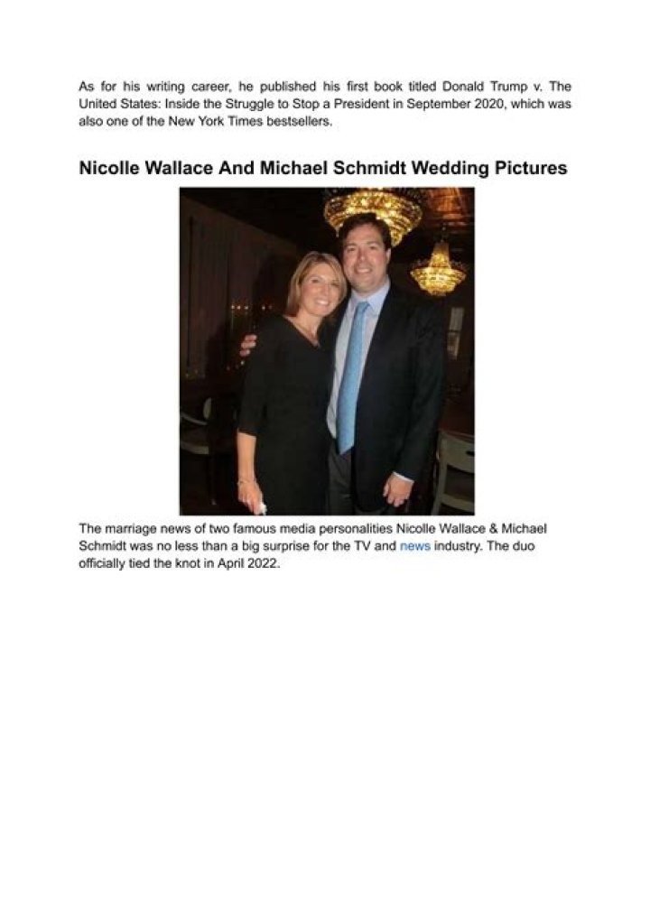 Nicolle Wallace and Michael Schmidt Wedding Pictures: A Closer Look
