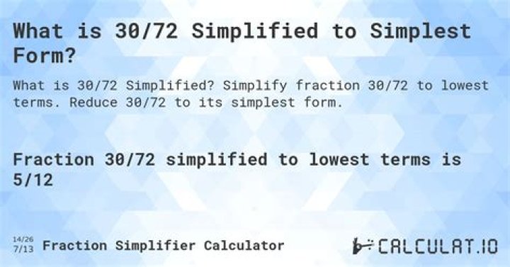 Simplify Fractions: The Easy Way to Master 30/72