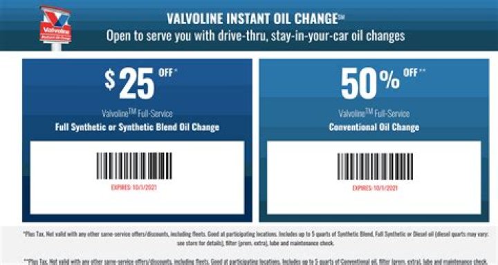 Valvoline Instant Oil Change Coupons: Save Up to 50% Off!