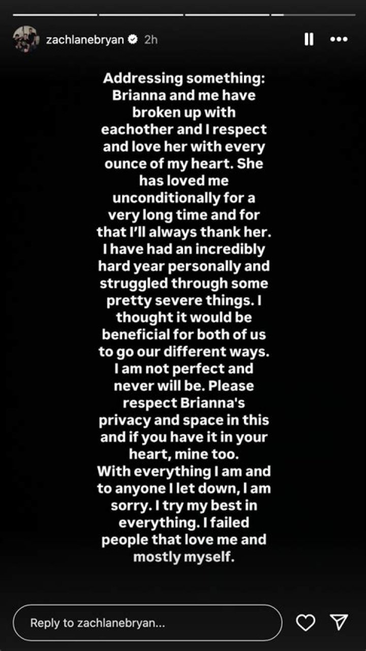 Zach and Brianna Break Up: A Love Story Comes to an End